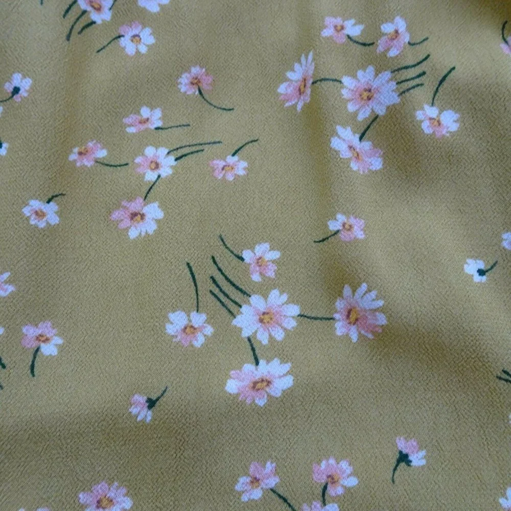 American Eagle Women's Dress V-Neck Floral Bohemian Short Shirred Casual Size M - Picture 12 of 12